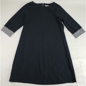 Tommy Bahama Zipper Back Dress Womens Large Black A Line Knee Length Cotton